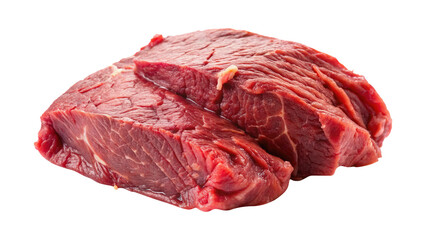 Fototapeta premium Two raw beef steaks stacked on top of each other on transparent background