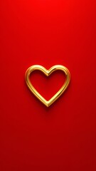 Obraz premium A gold heart on a red background.