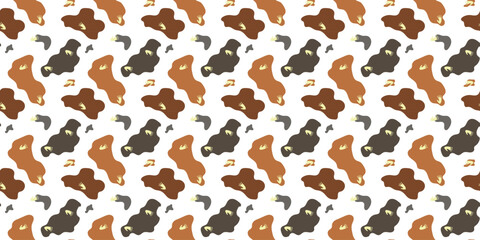 gorilla footprints with abstract liquid shapes seamless pattern. animal footprints background for textile, fabric, wrapping and other