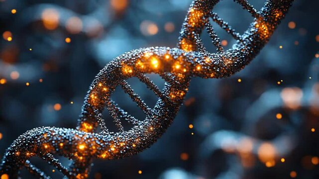 Illuminated DNA Helix: A Microscopic Marvel of Genetic Code