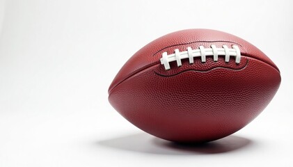 Close-up of an american football on white background, equipment, autumn, royalty free