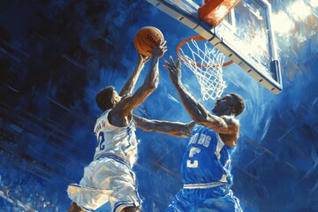 Basketball Players in Action