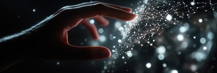 Hand Interacting with a Digital Network