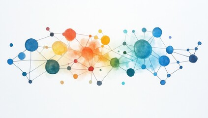 Colorful Watercolor Network Diagram
