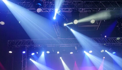 Free stage with lights, lighting devices. 
