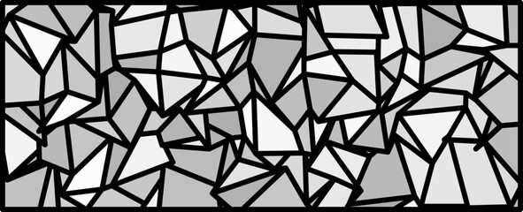 Abstract Geometric Harmony, Abstract mosaic of interlocking polygons in grayscale