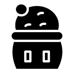 Cake Sweet Cream Glyph Icon