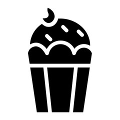 Cake Sweet Cream Glyph Icon