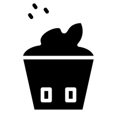 Cake Sweet Cream Glyph Icon
