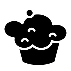 Cake Sweet Cream Glyph Icon