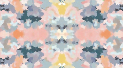 Vintage Seamless Grunge Pattern Design with Colorful Leaves in Green and Pink