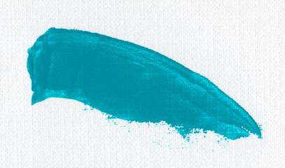 Fototapeta premium .Blue turquoise brush stroke isolated on white background. Blue abstract stroke. Colorful watercolor brush stroke.