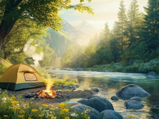 Ingelijste posters Ziekenhuis Camping Nature  © Kazee.art