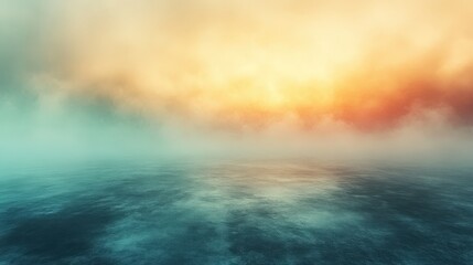 Mystical seascape with ethereal fog and captivating sunset ambiance illustration