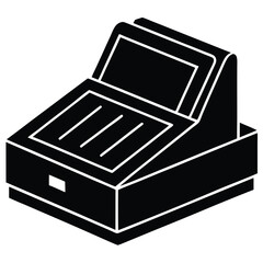 cashier element isolated manual register book on w