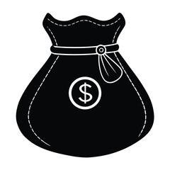 cashier element isolated money pouch on white back