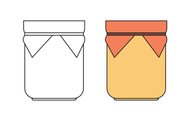 Illustration jar retro vintage with line art