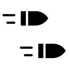 Flying Bullets Barrel Glyph Icon