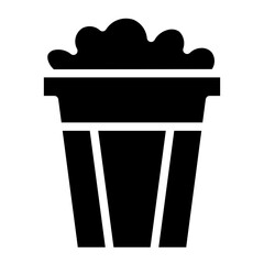 Popcorn Snack Film Glyph Icon