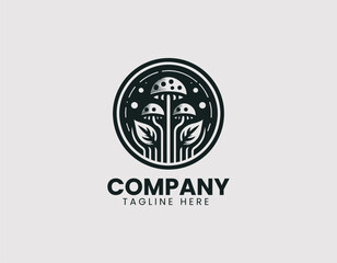 Champignon Mushroom Vector Logo Design
