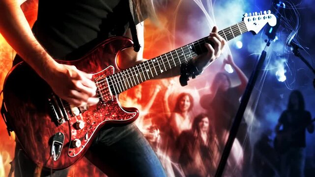 Electrifying Guitar Solo: A Rock Concert's Energy
