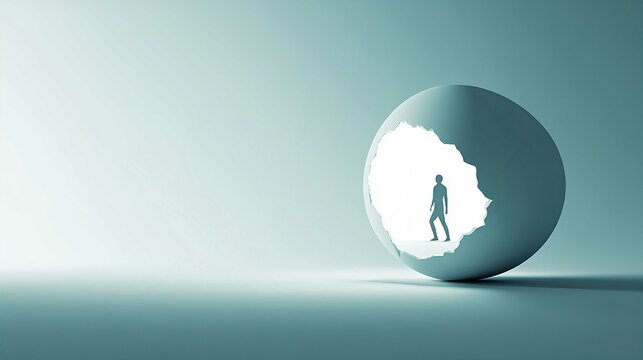 Egg Shell Silhouette: Breaking Free Into New Beginnings and Personal Growth Through Modern Art