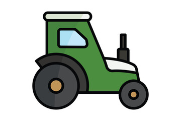 Tractor icon. colored outline icon style. icon related to farming machinery. agriculture elements vector illustration