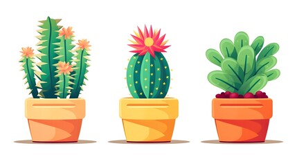 Fototapeta premium Cactus House Plant Vector Icon on White Background - Botanical Illustration for Interior Design Projects