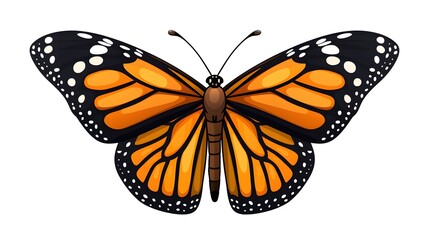 Obraz premium Cheerful Monarch Butterfly Cartoon Vector Illustration for Professional Projects
