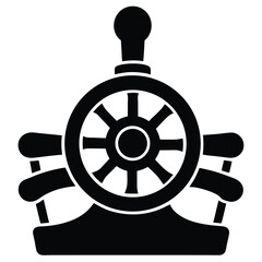 Obraz premium sailor element isolated boat throttle control on w