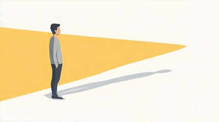 Fototapeta premium Businessman Silhouette Standing at a Crossroads Illustration Vector Art