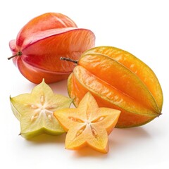 papaya on white background