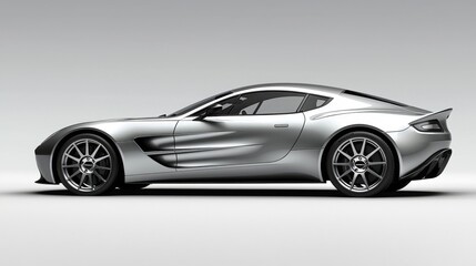 Sleek Silver Sports Car: A Futuristic Design