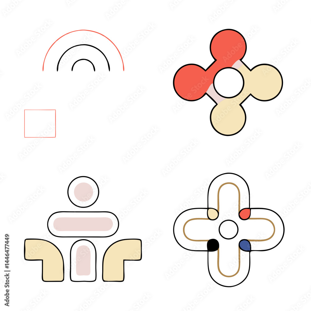 Poster abstract geometric design elements for branding and logo creation
