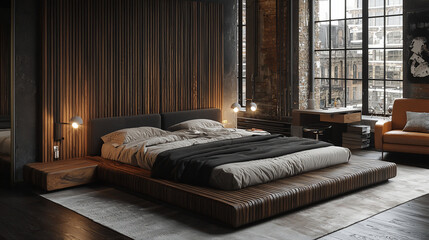 Modern Industrial Bedroom