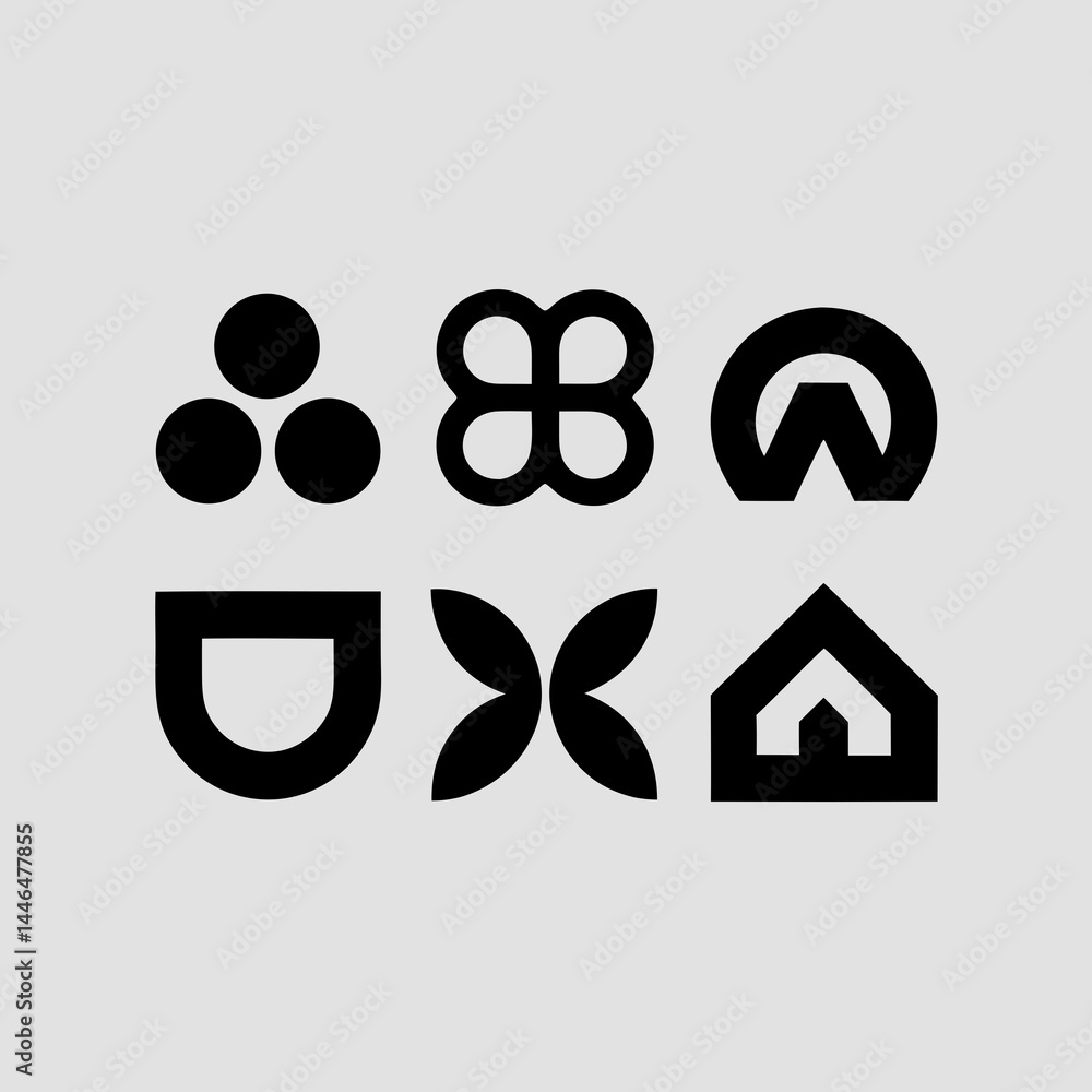 Poster modern abstract logo design icons set perfect for branding and scalable applications