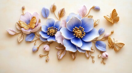 Delicate 3D Floral Wall Decor