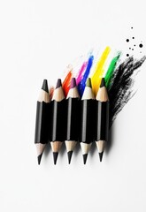 Colorful pencils, abstract art