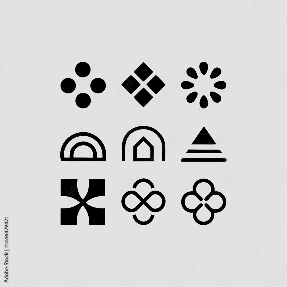 Poster abstract geometric logo design elements a collection of scalable icons for branding projects