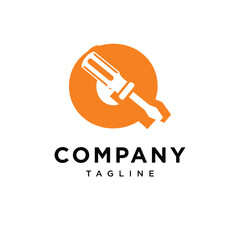 Letter Q Screwdriver Logo Icon Vector