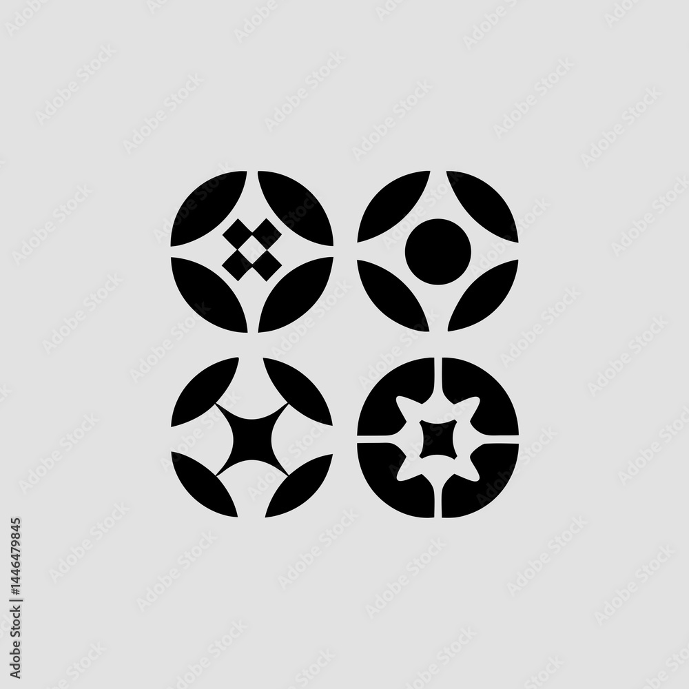 Aufkleber elegant geometric pattern set ideal for branding logos and design projects