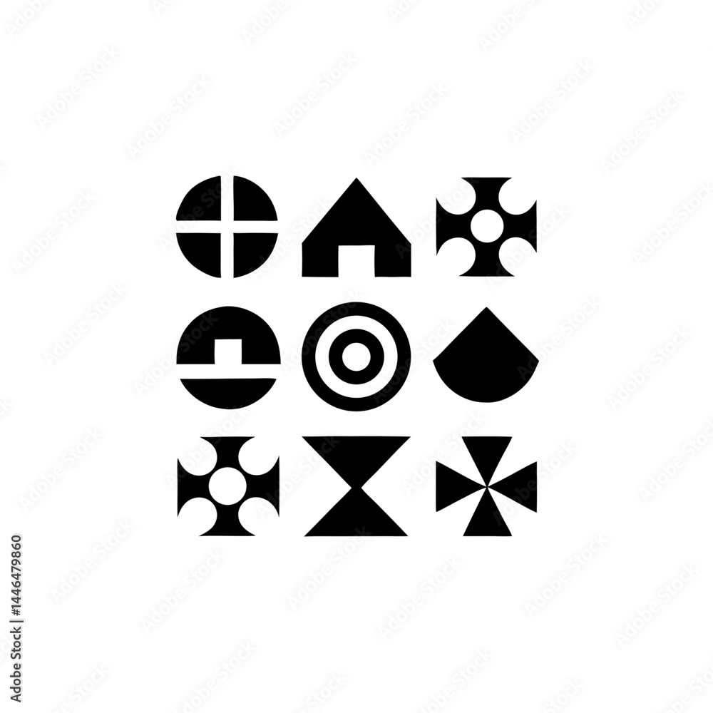 Aufkleber geometric shape icons set perfect for logo design branding and user interface