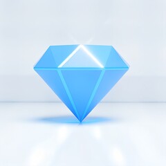 3D Blue Diamond Icon for Premium Design and Apps