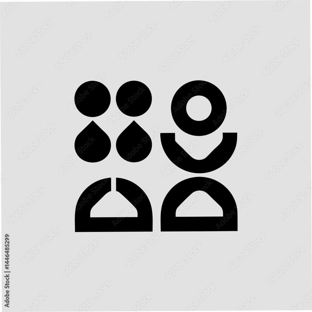 Poster abstract geometric design featuring circular and semicircular shapes ideal for branding and logo cre