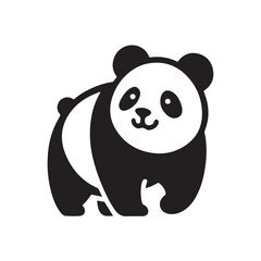 Stylized Black and White Panda Illustration