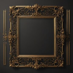 Black & gold ornate frame, elegant scrollwork,  VIP,  design