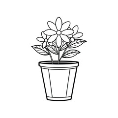 Line Art Flower Vector – Simple Floral Drawing Concept
