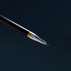 Naklejka premium Elegant Black and Silver Pen with Teal Tip Close up Professional Writing Instrument Detail