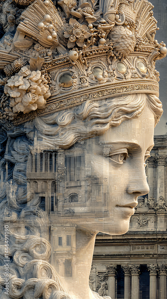 Poster dynamic architecture overlapping layers female power