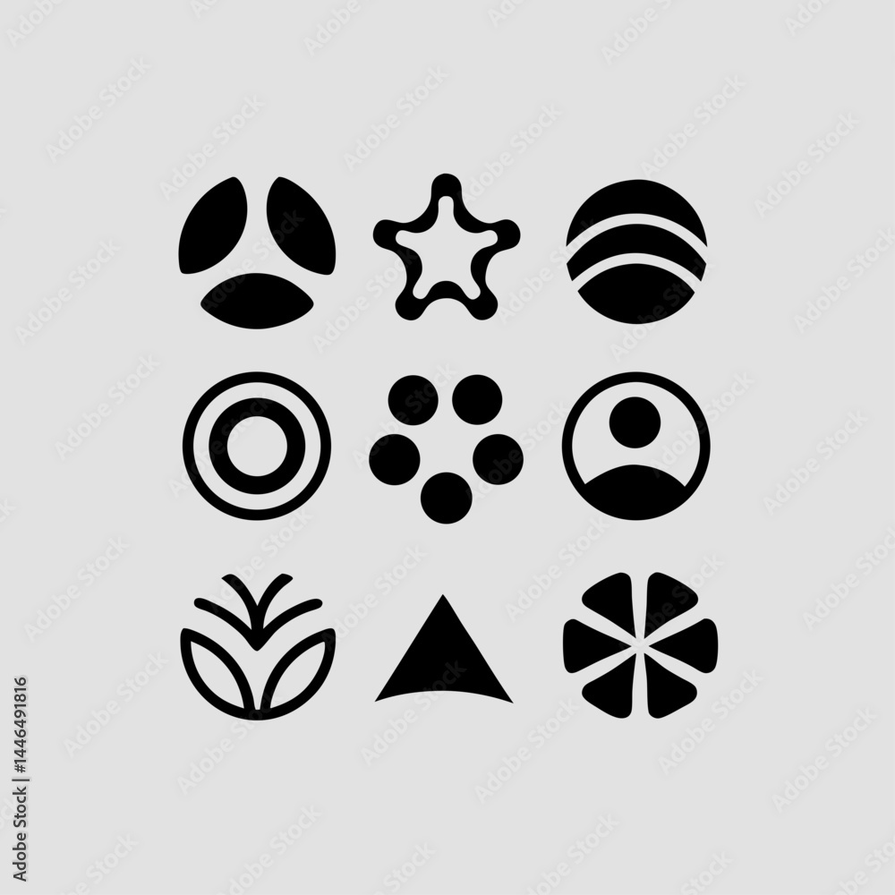 Aufkleber a collection of abstract geometric icons perfect for logo branding design and scalable projects